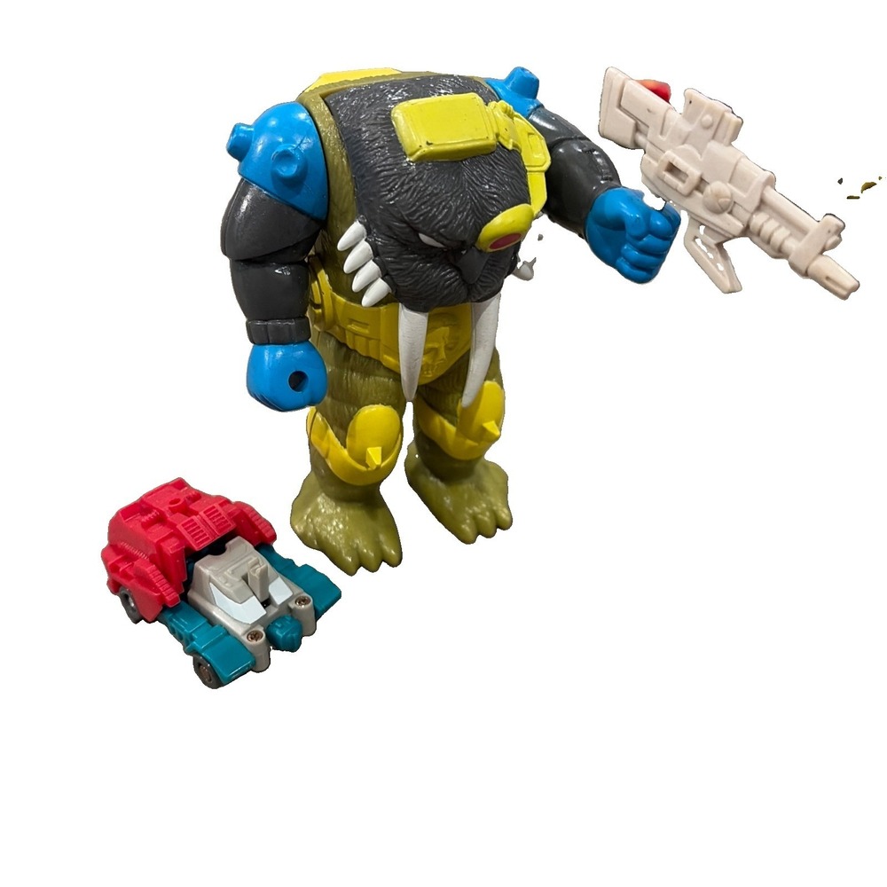 Vintage Transformers G1 Pretender Longtooth Walrus Figure Set Almost Complete